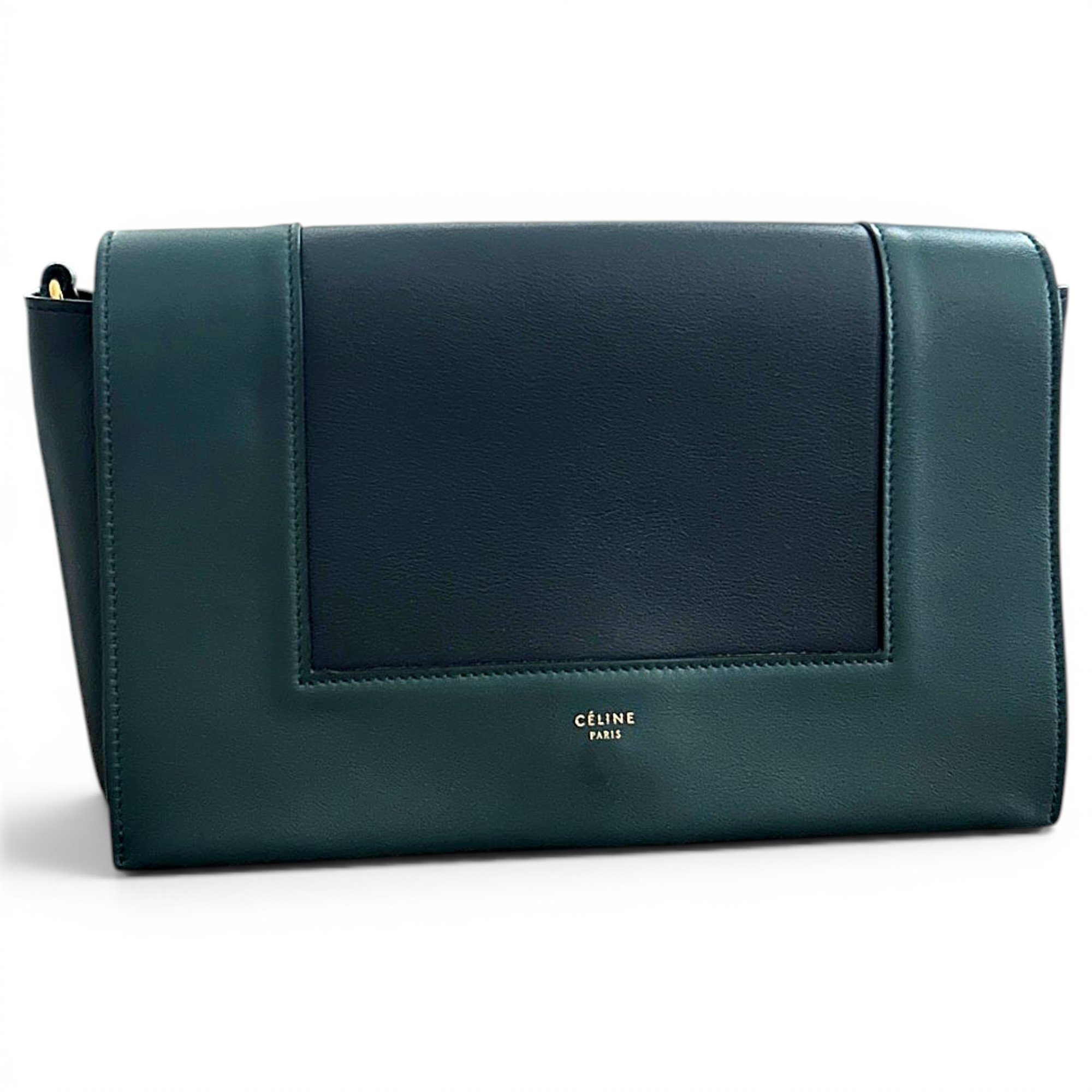 Frame leather handbag