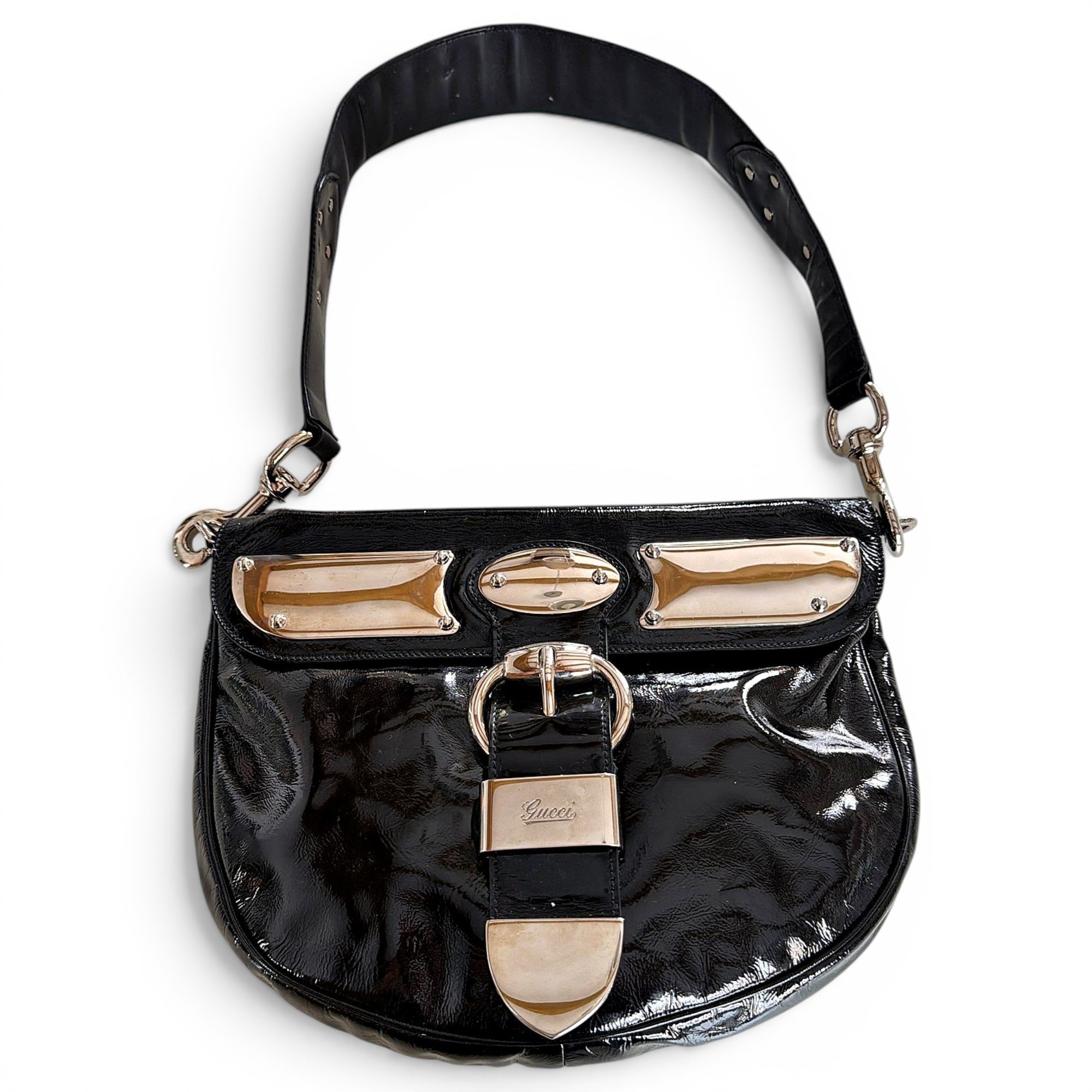 Patent leather handbag