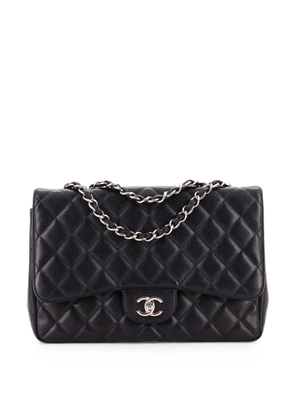 Classic Single Flap Bag Quilted Caviar Jumbo shoulder bag
