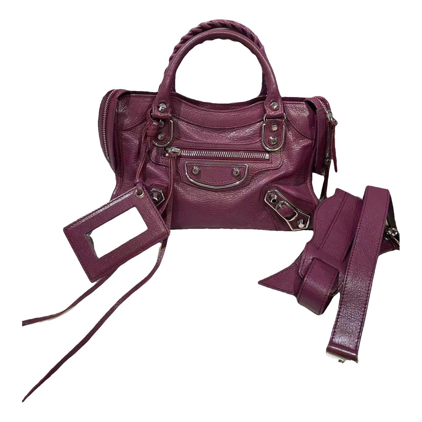 City leather handbag