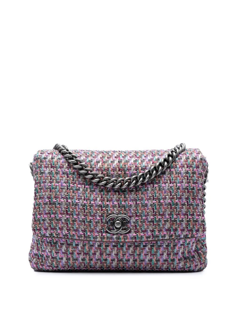 2015-2016 CC Multicolor Tweed Flap crossbody bag