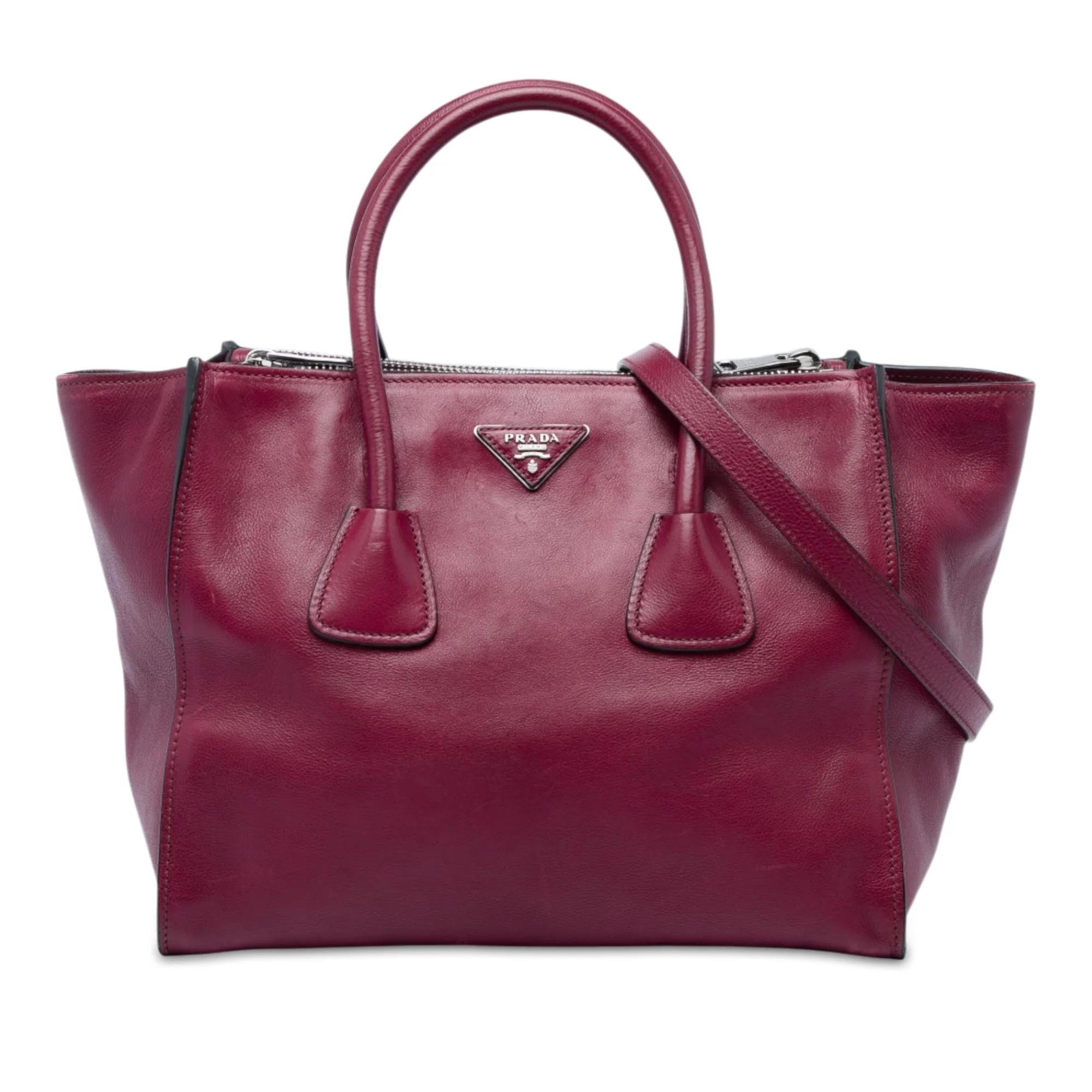 Double leather satchel