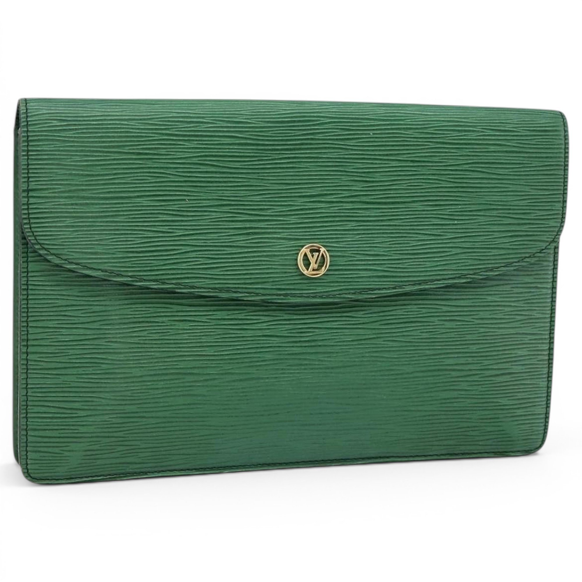 Leather clutch bag