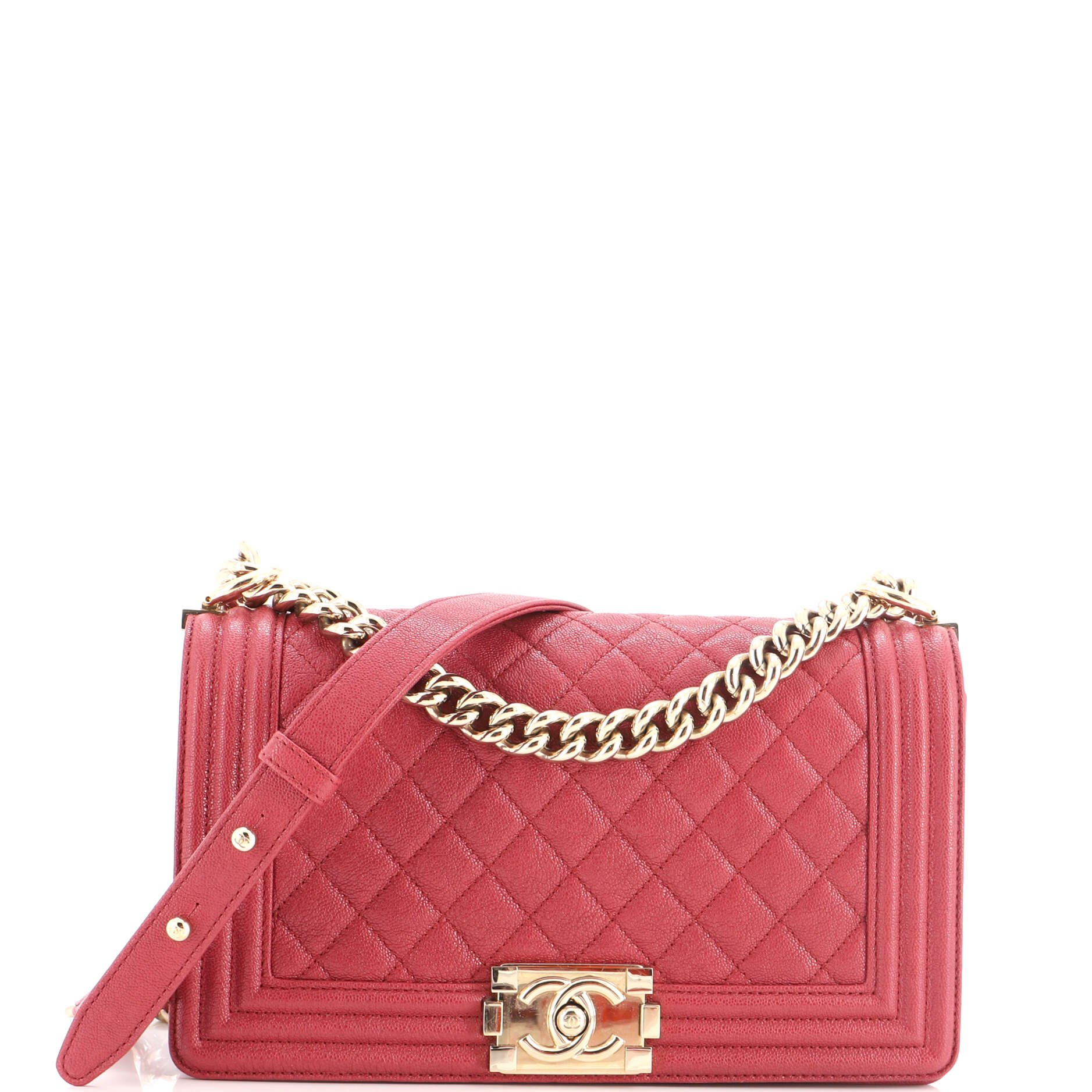 Boy Flap Bag Quilted Caviar Old Medium