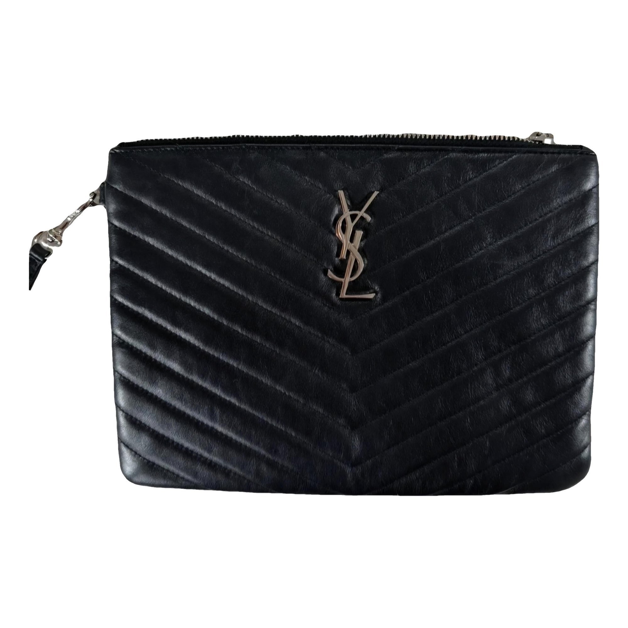 Leather clutch bag