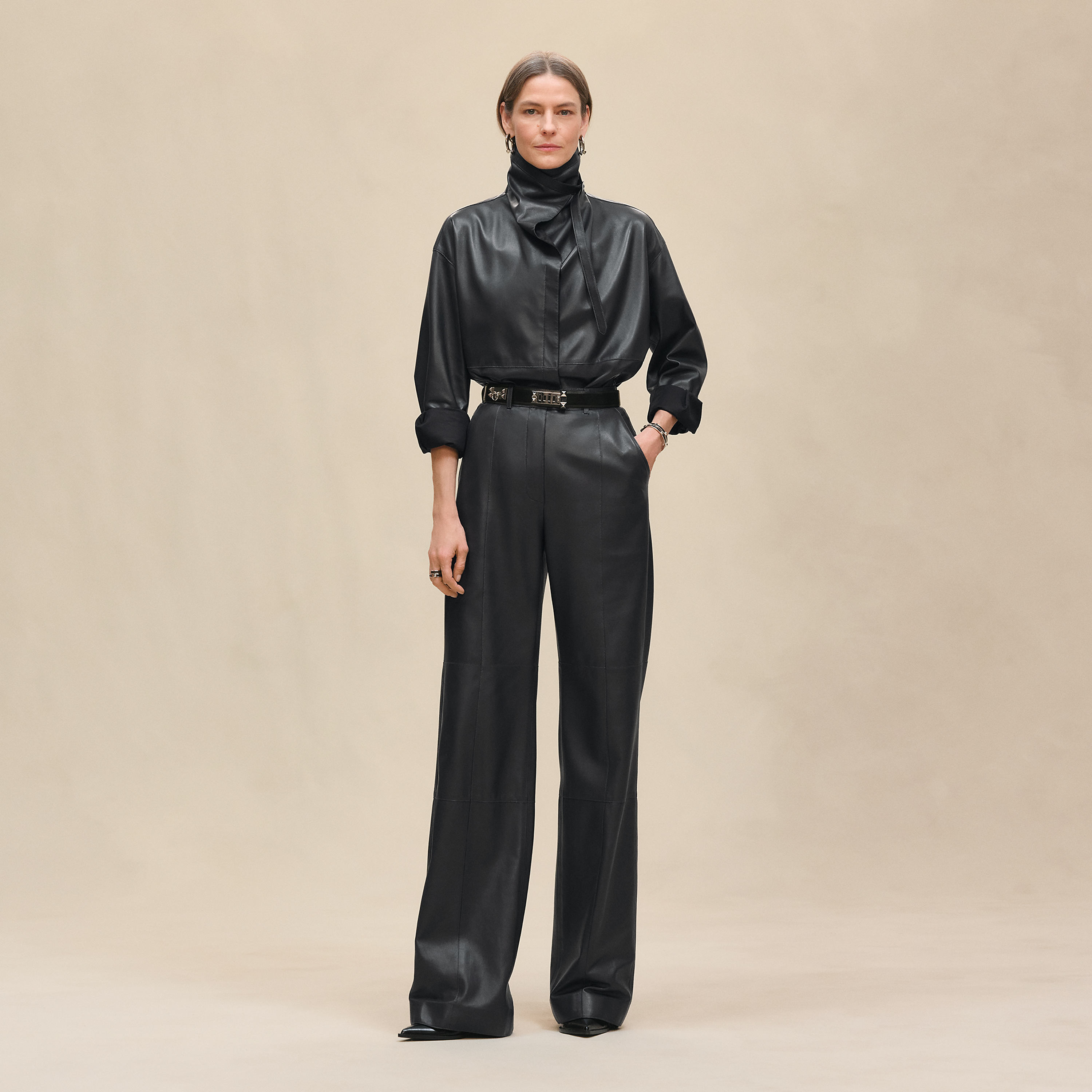 Shirt with asymmetric collar