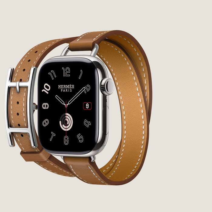 Gold Band Apple Watch Hermès Double Tour 42 MM Hapi Attelage