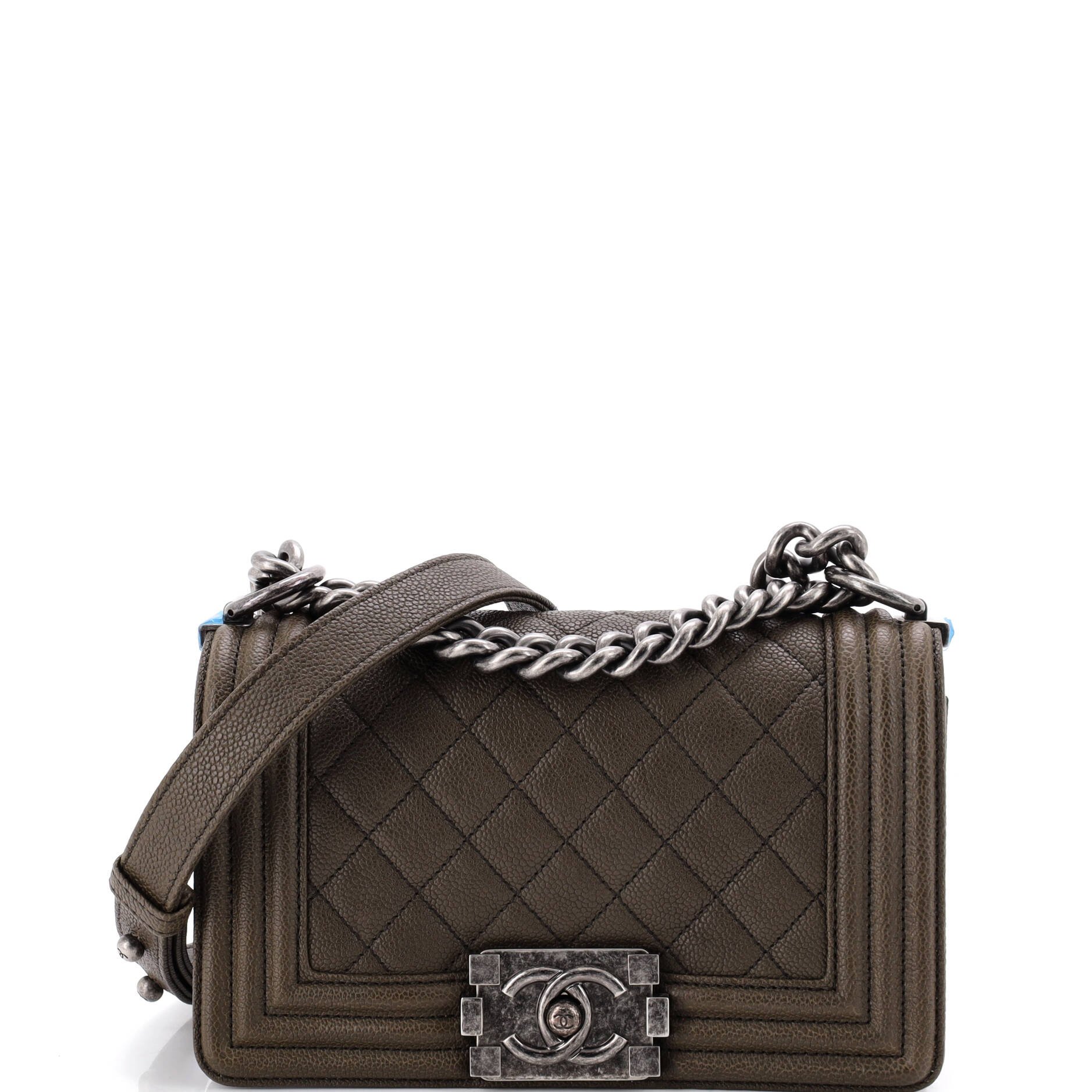 Boy Flap Bag Quilted Caviar Small
