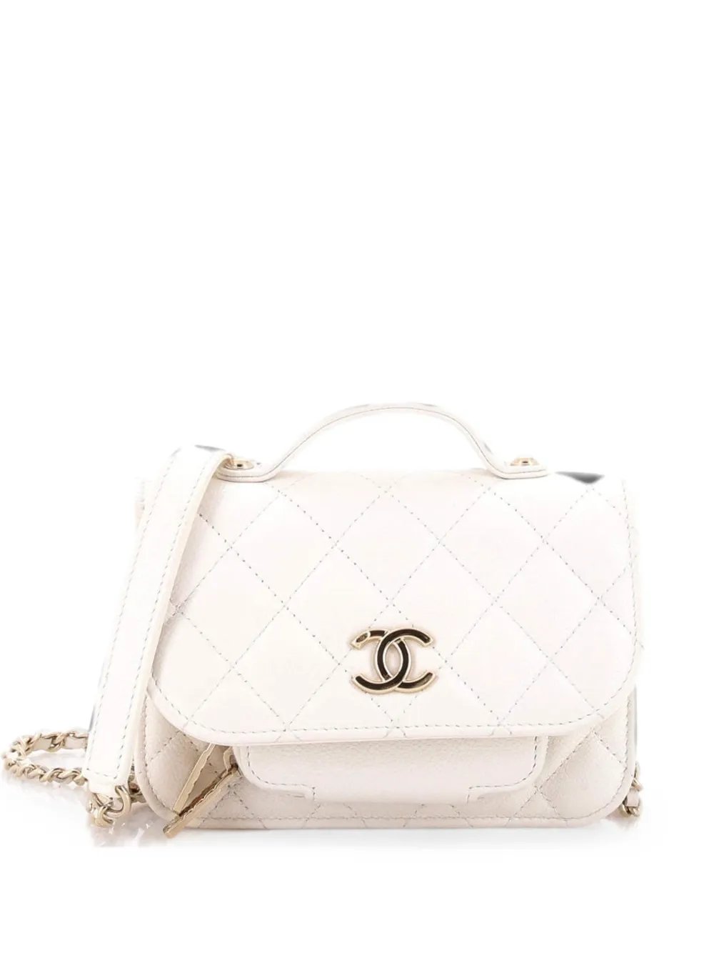 Business Affinity Flap Clutch with Chain Quilted Caviar crossbody bag