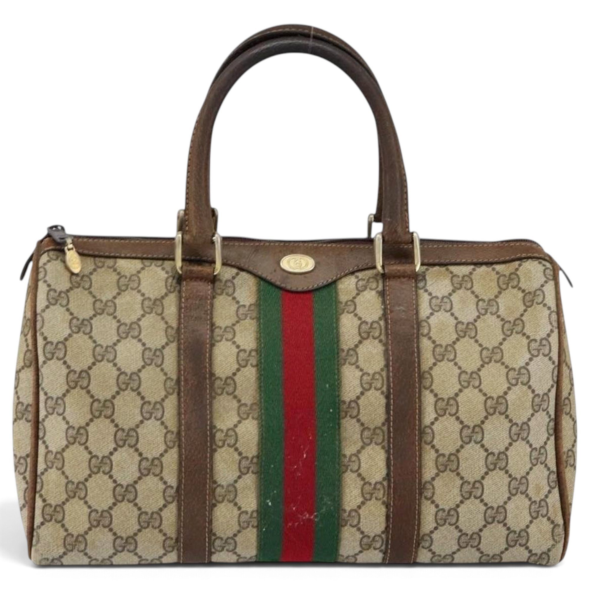 Boston leather bowling bag