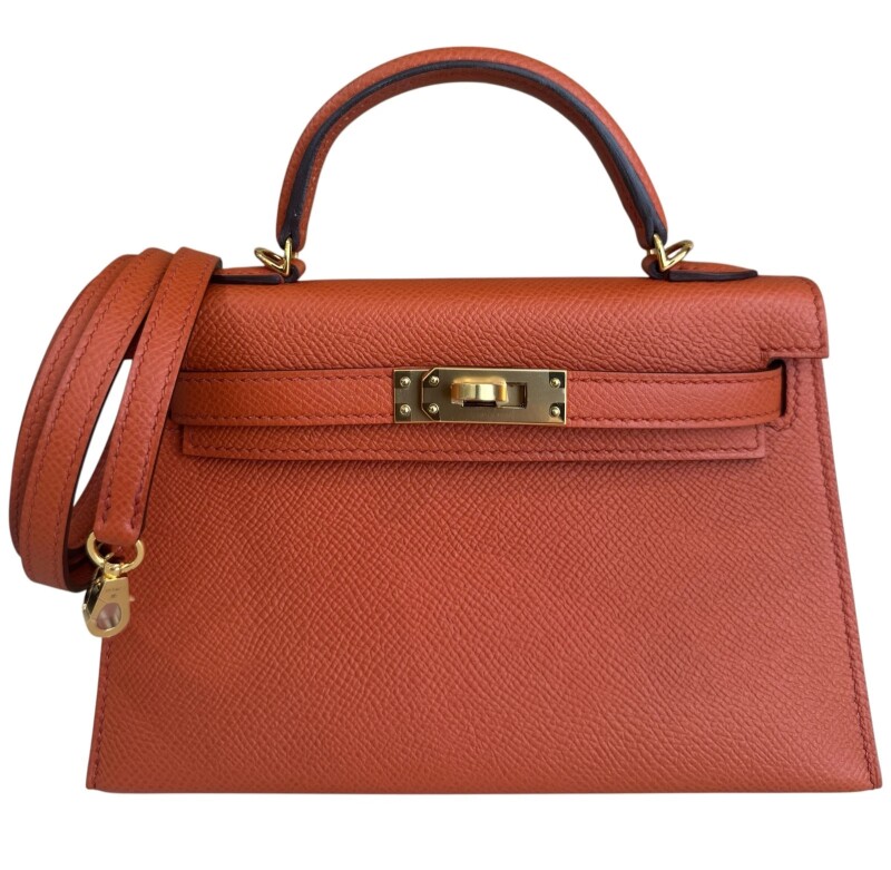 Hermes Terre Battue Epsom Mini Kelly 20 II Gold Hardware, 2020