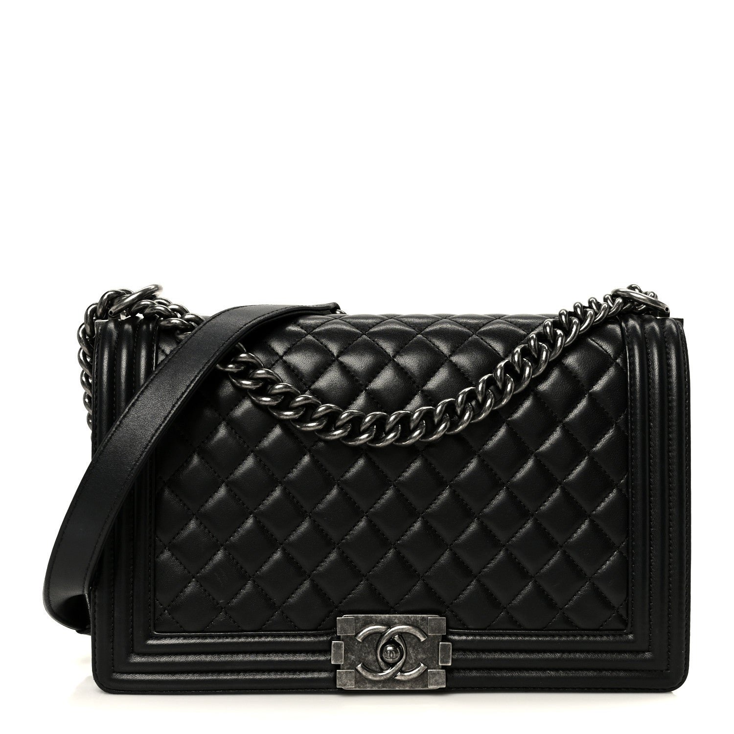 Chanel Calfskin Quilted Medium Boy Flap Black