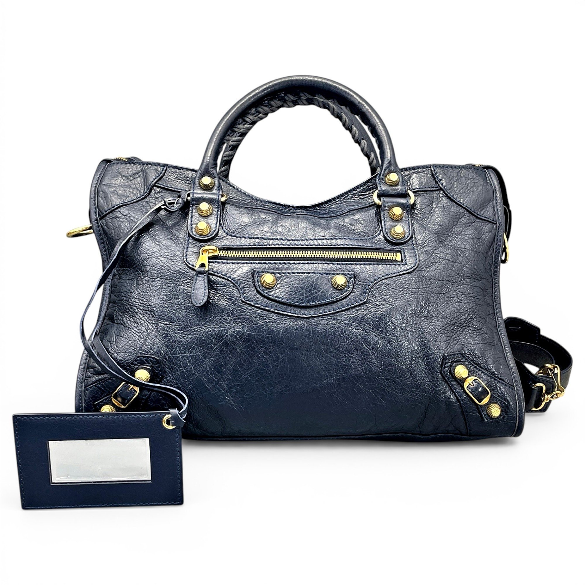 City leather handbag