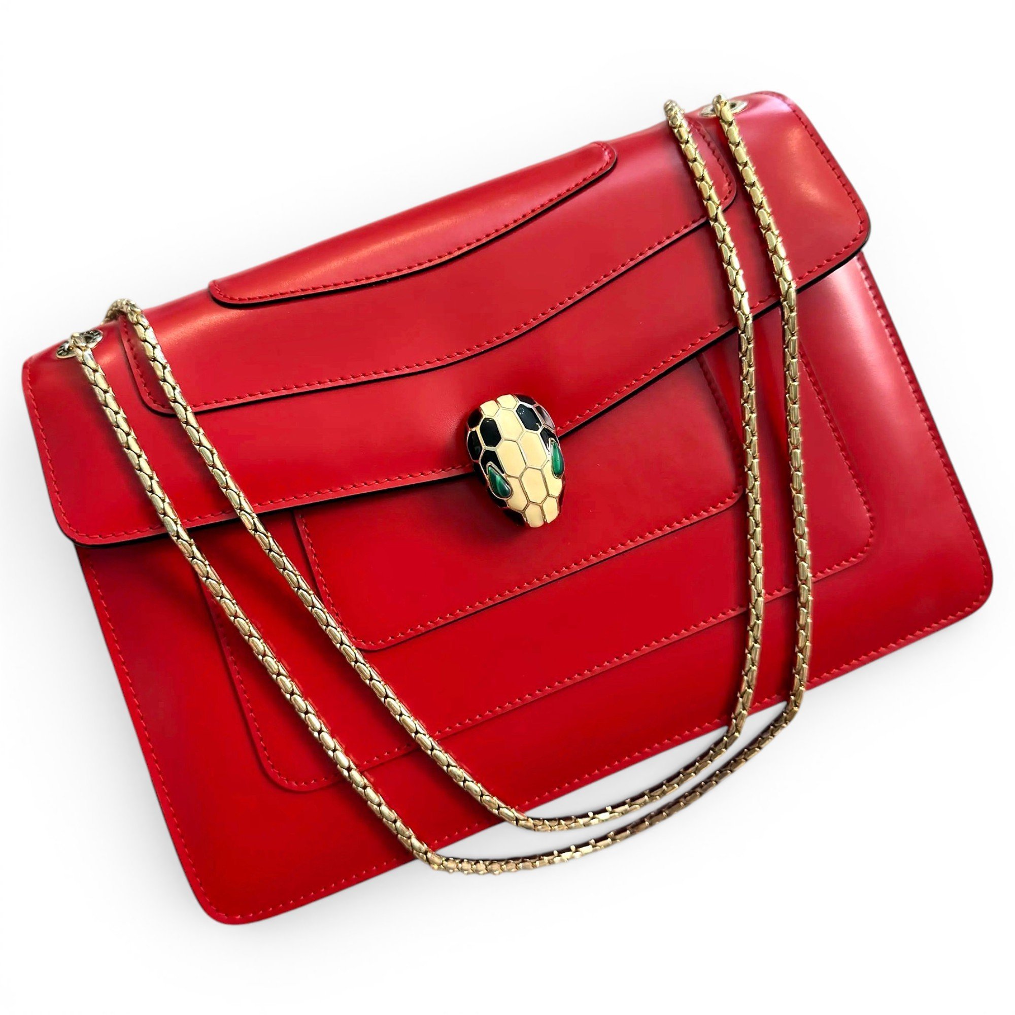 Serpenti leather handbag