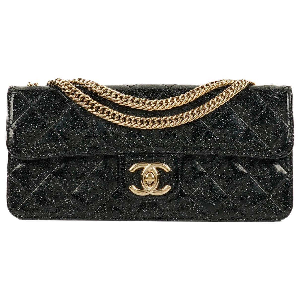 East West Chocolate Bar patent leather handbag