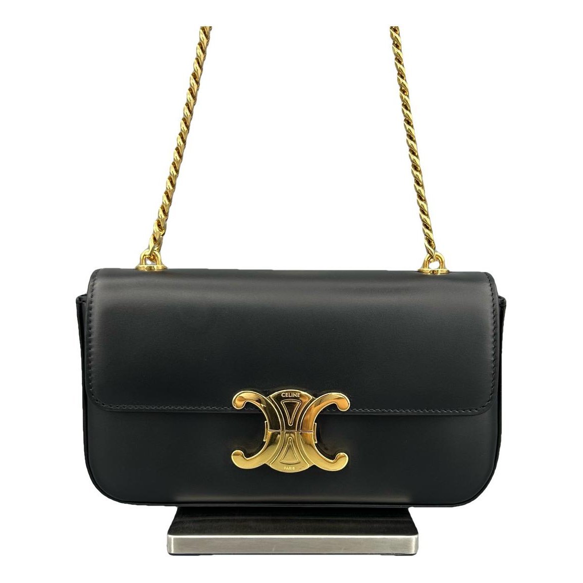 Triomphe chain leather handbag
