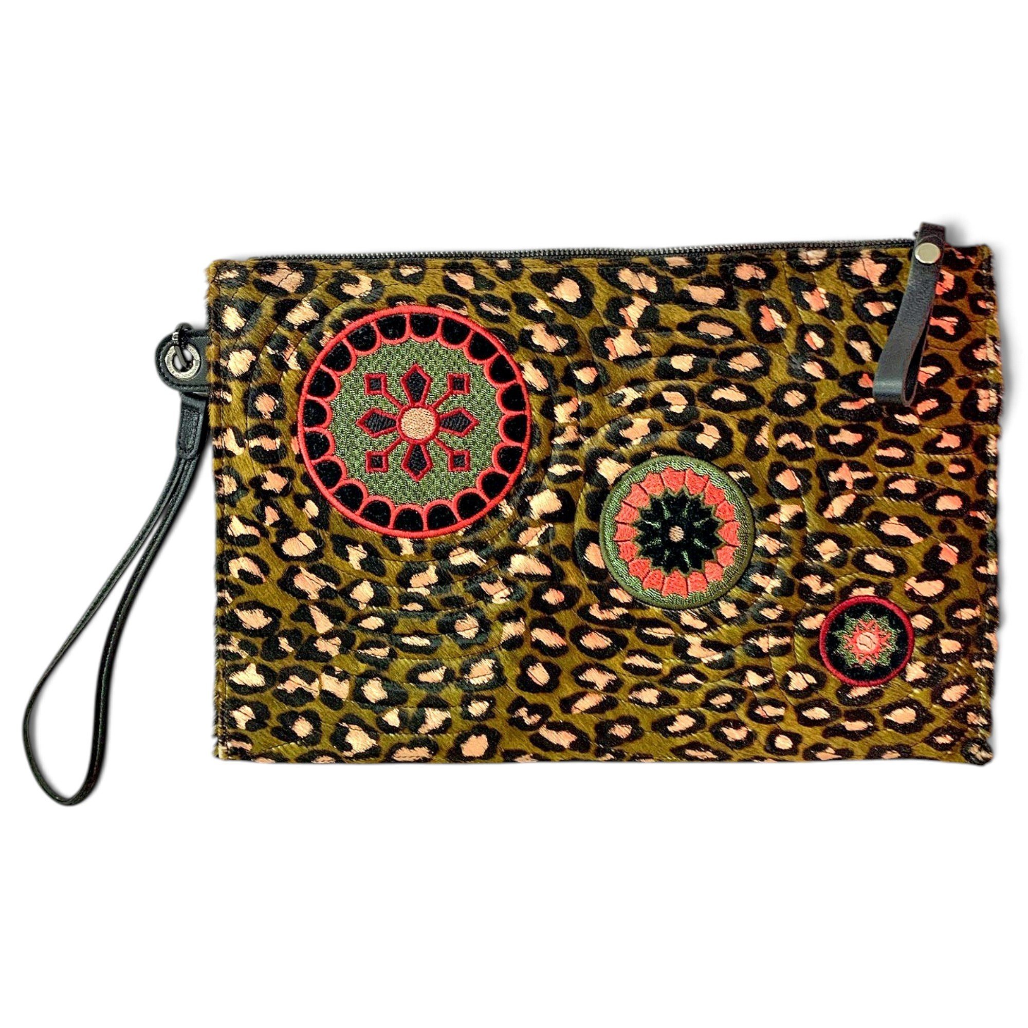 Leather clutch bag