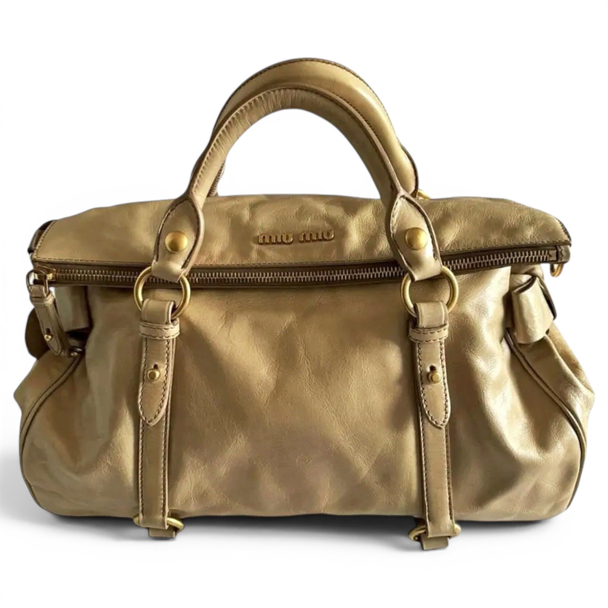 Bow bag leather handbag