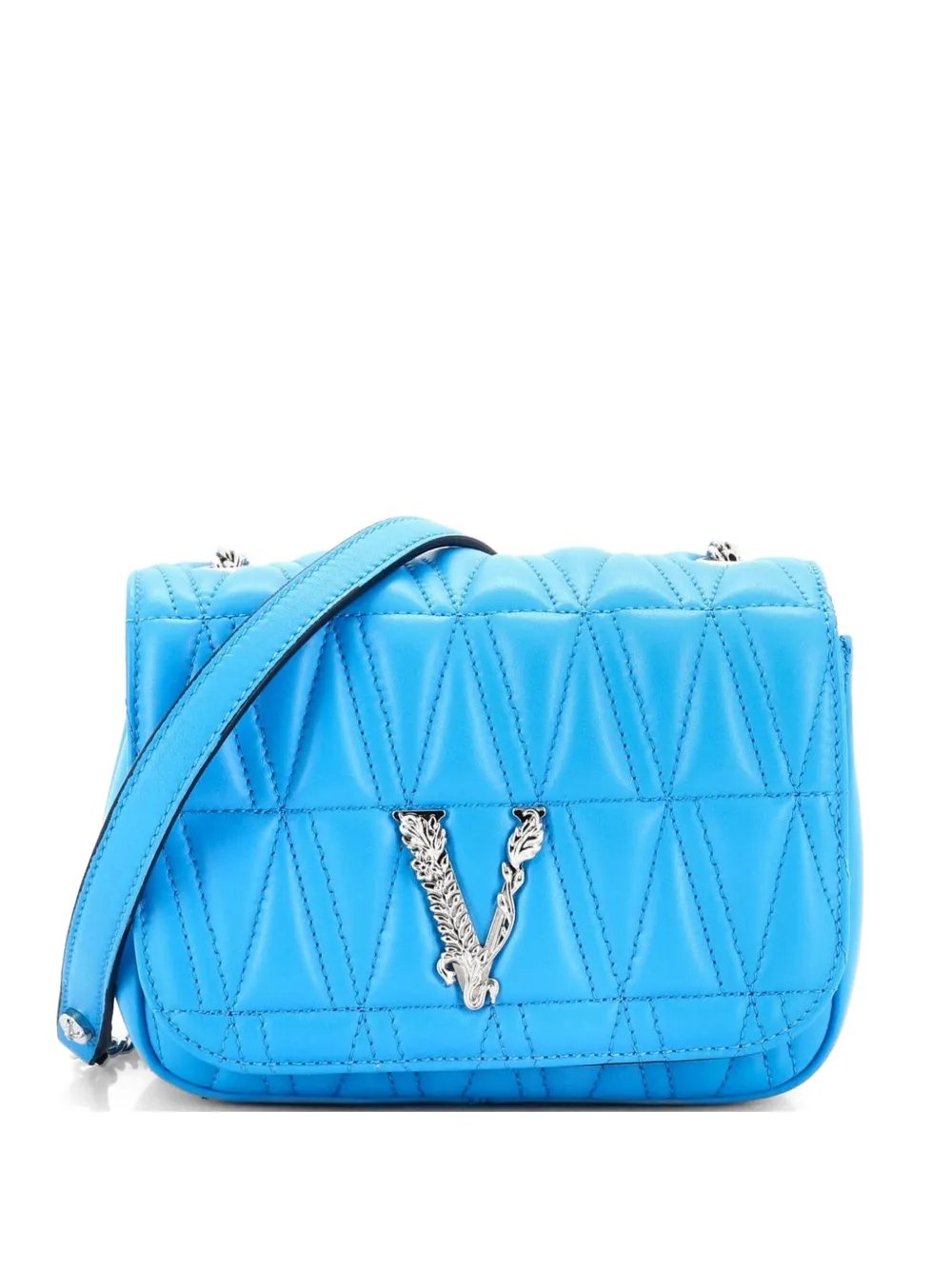 Virtus Chain Flap Shoulder Bag Quilted Leather Mini crossbody bag