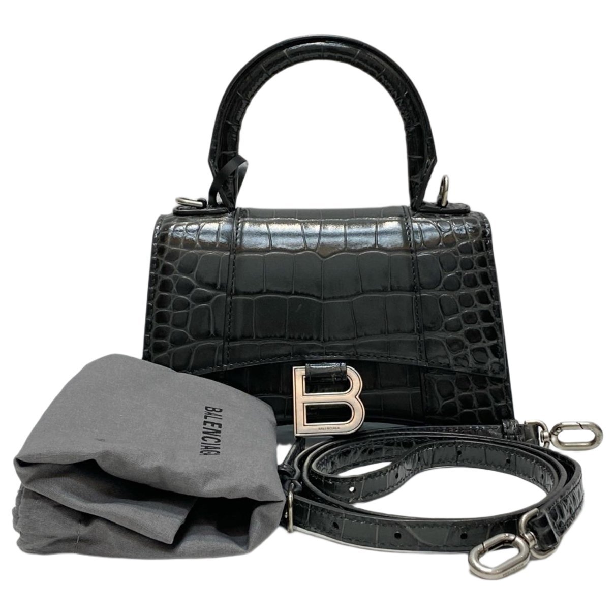 Hourglass leather crossbody bag