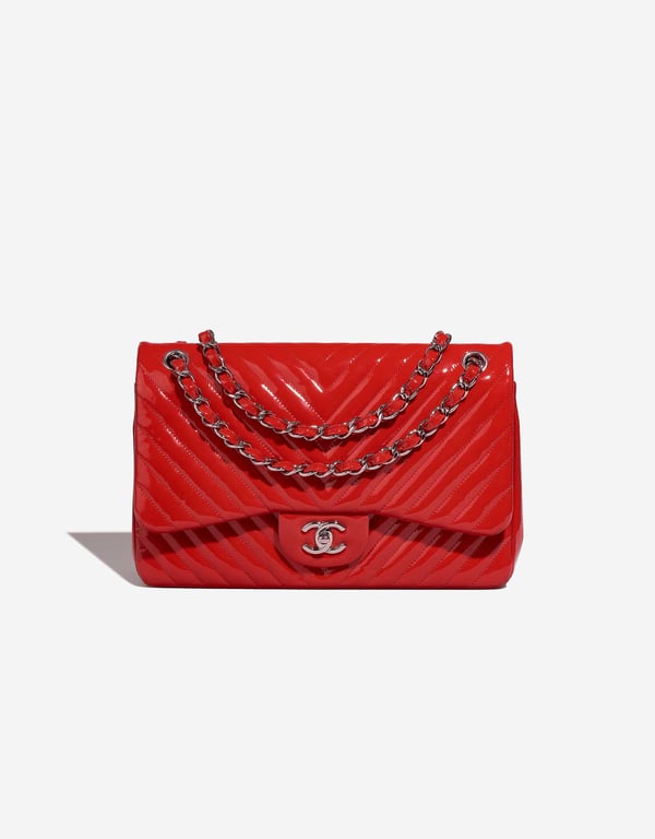 
		Timeless Chevron Jumbo Patent Red    