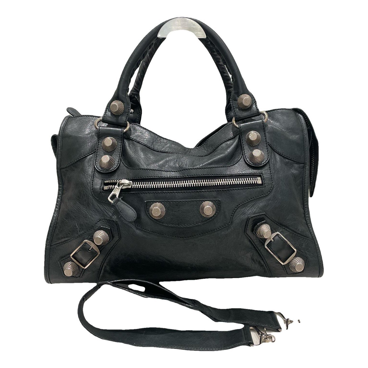 City leather handbag