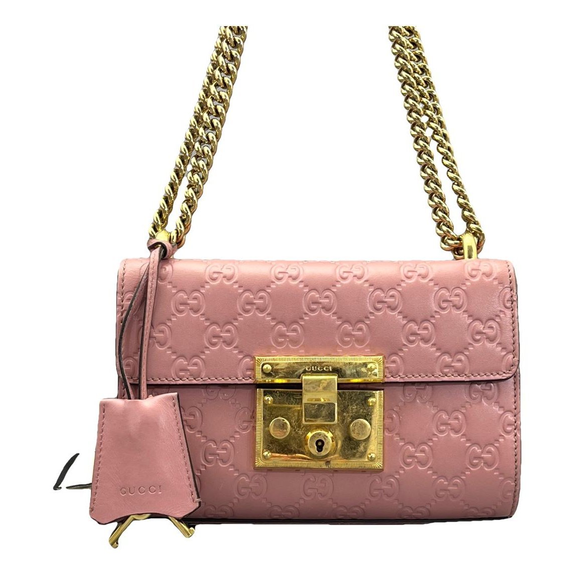 Padlock leather handbag
