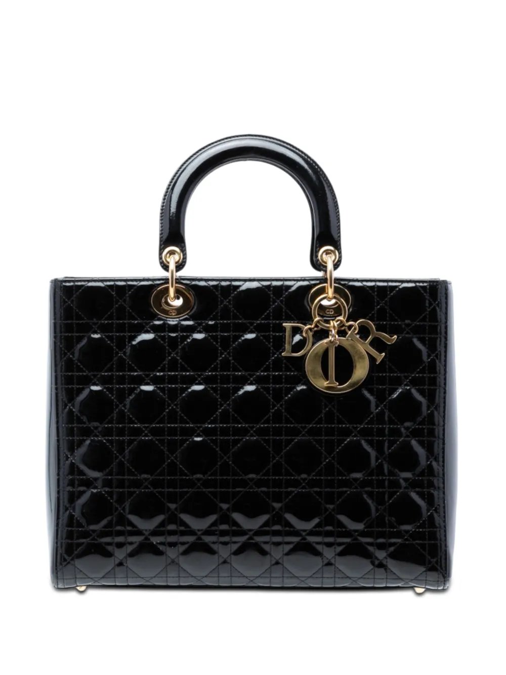 2013 Large Patent Cannage Lady Dior satchel
