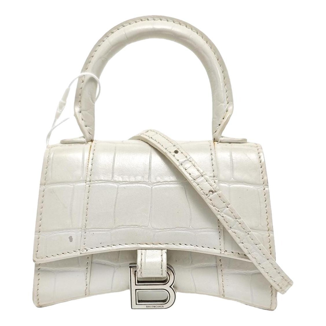 Hourglass leather handbag