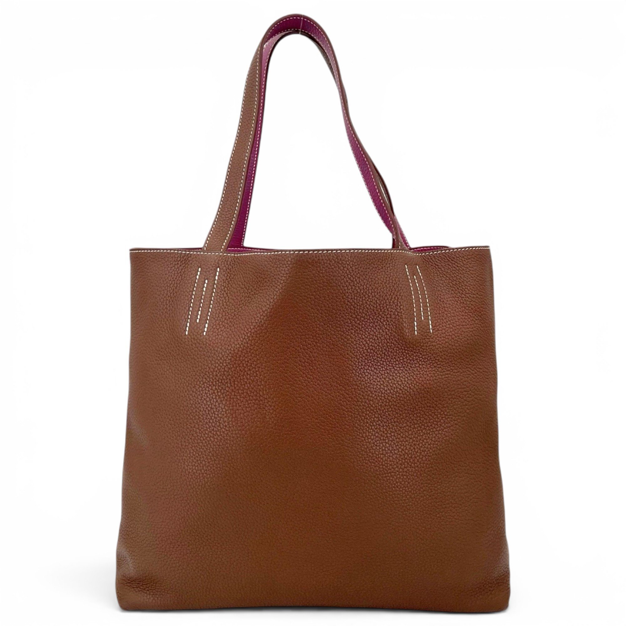 Double sens leather tote