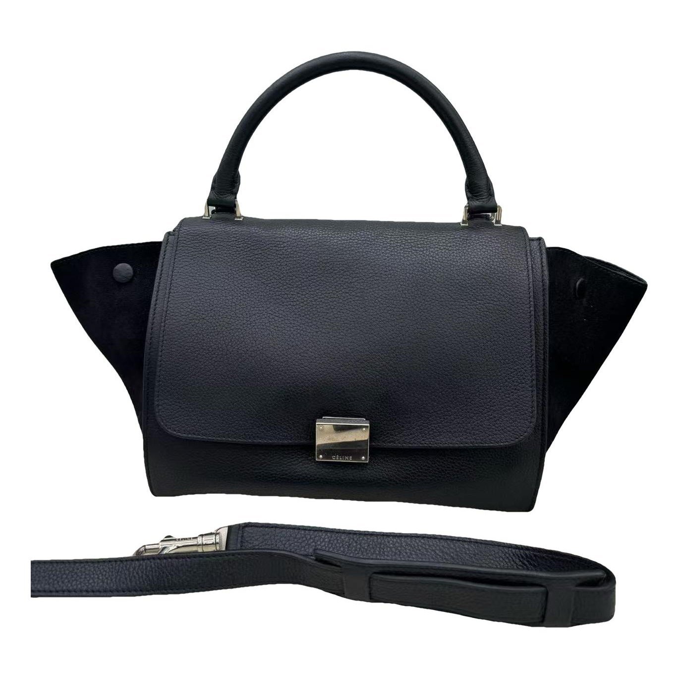 Trapèze leather handbag