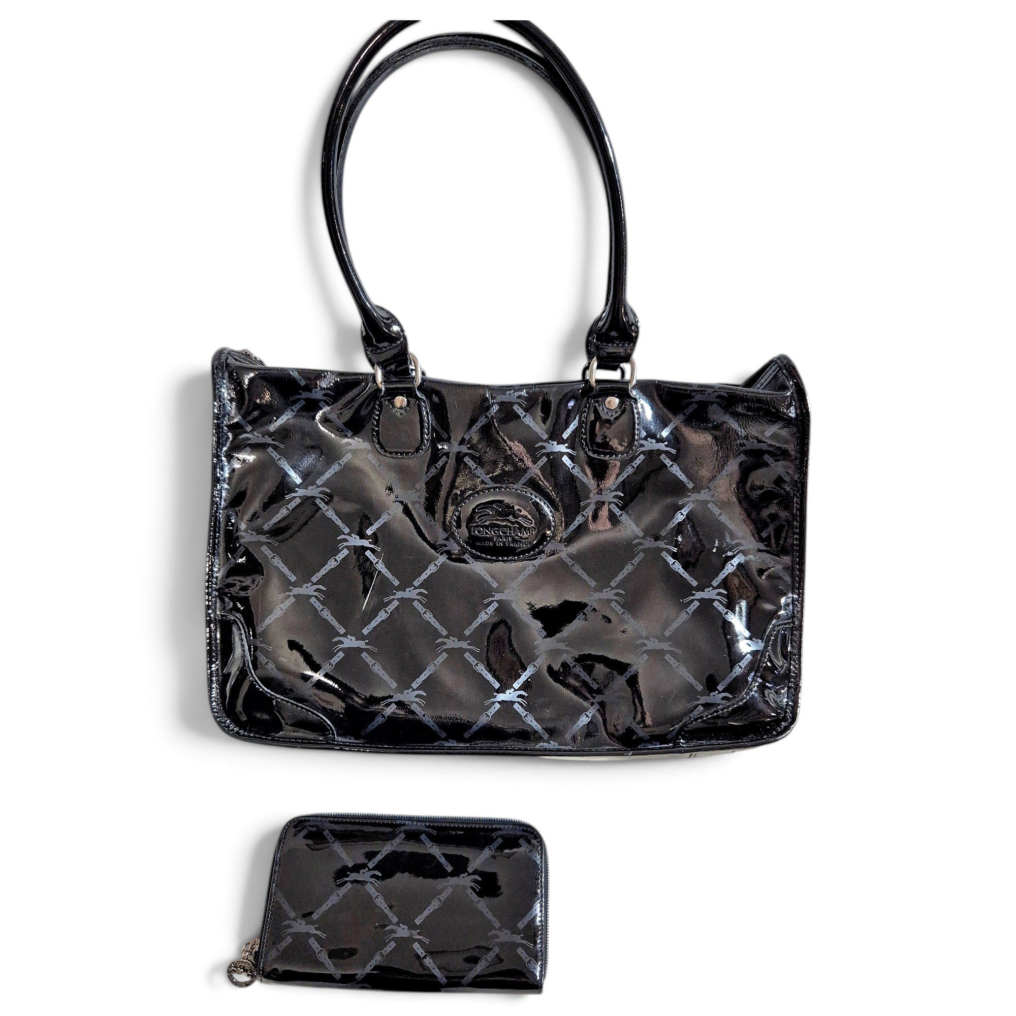 Patent leather handbag