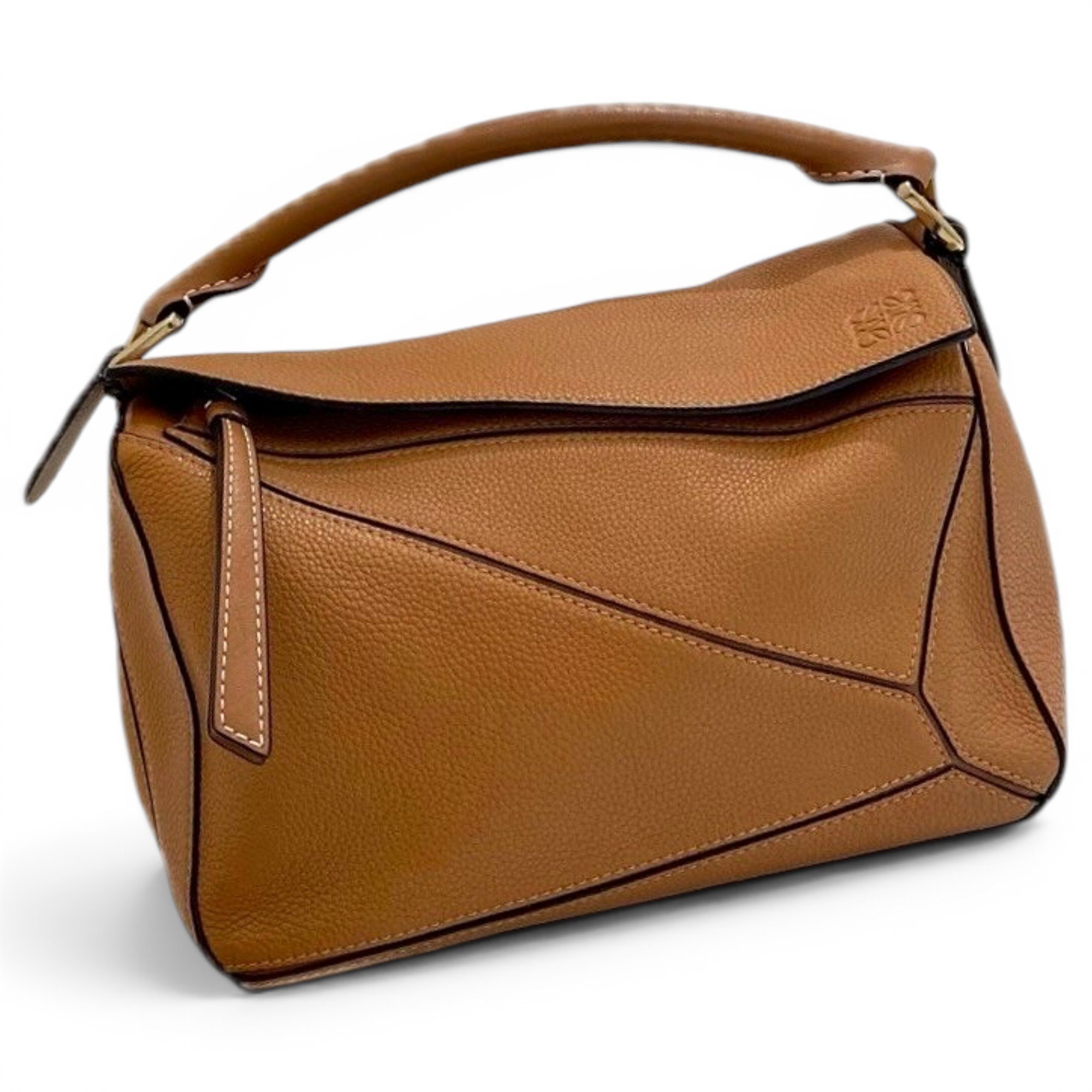 Puzzle leather handbag
