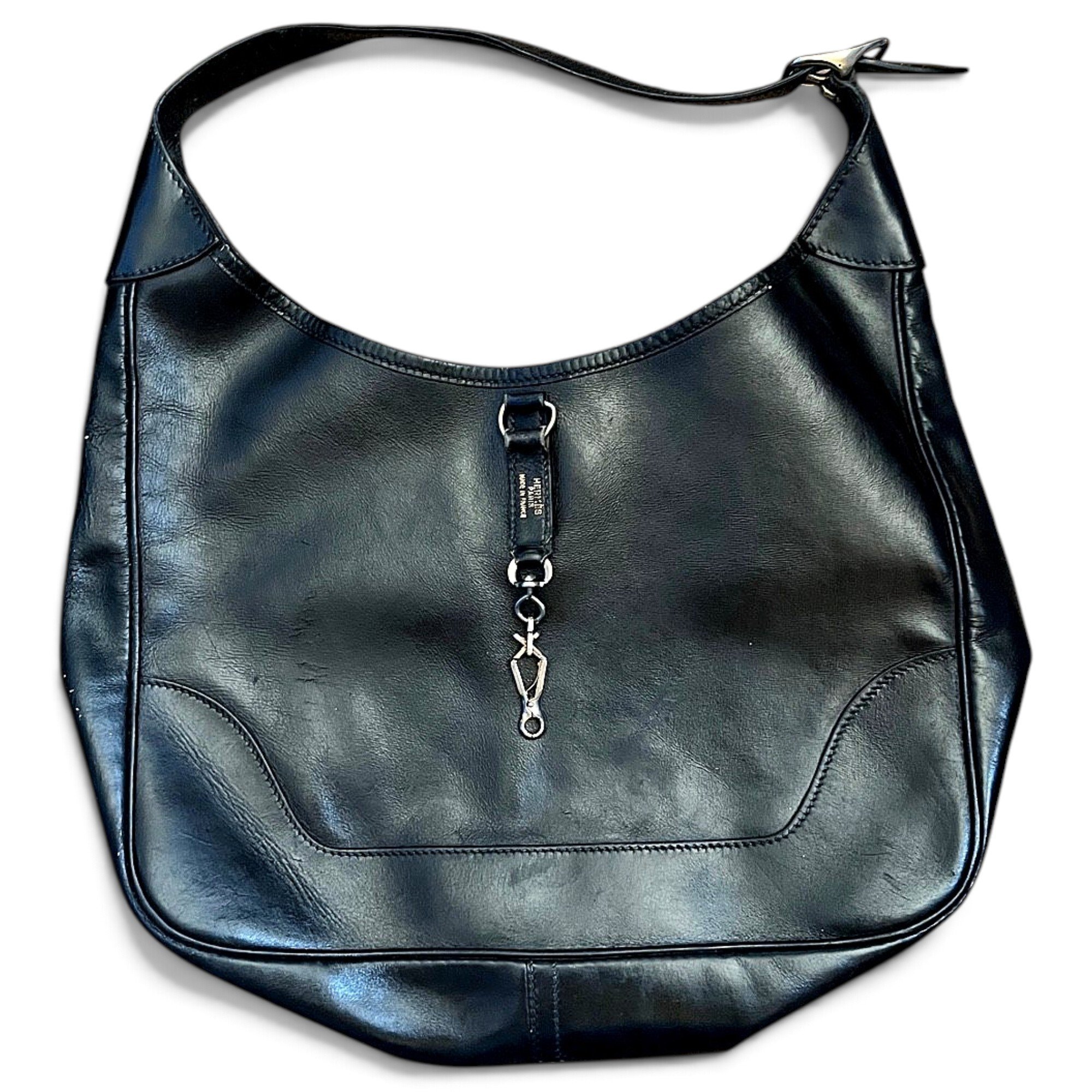 Trim leather handbag