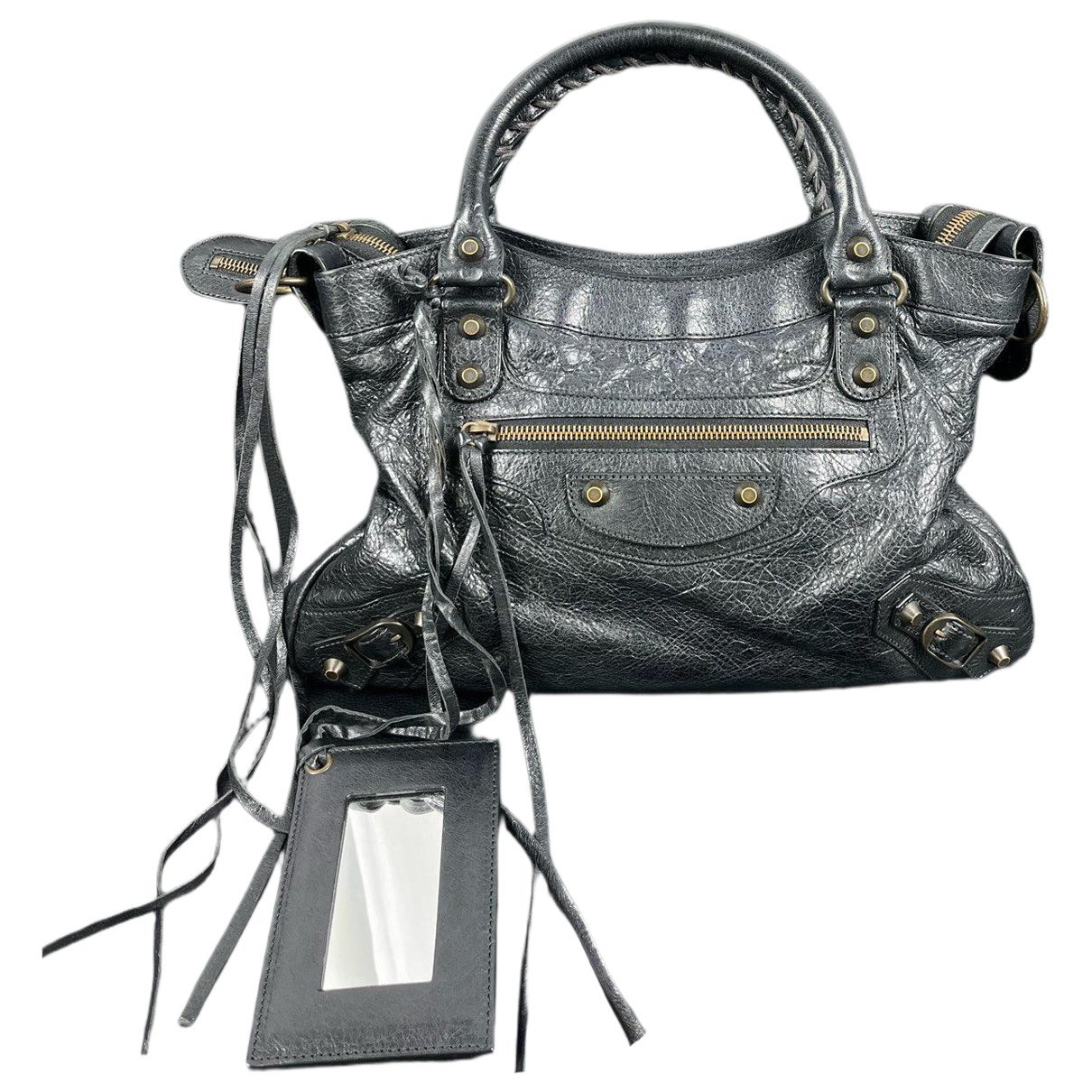 City leather handbag
