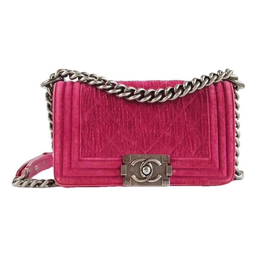 Boy velvet handbag