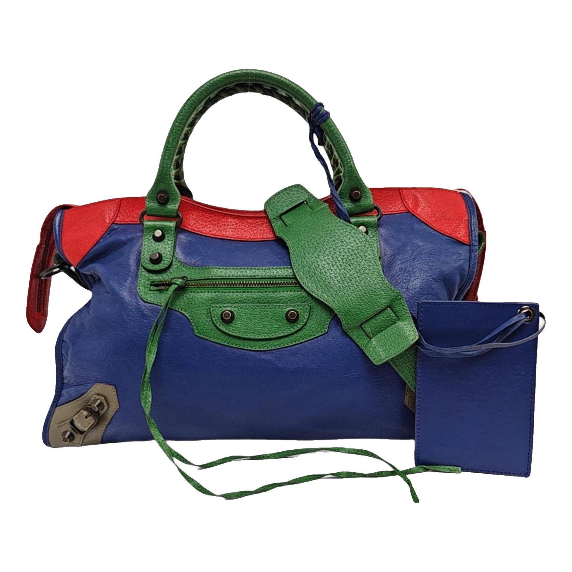 City leather handbag