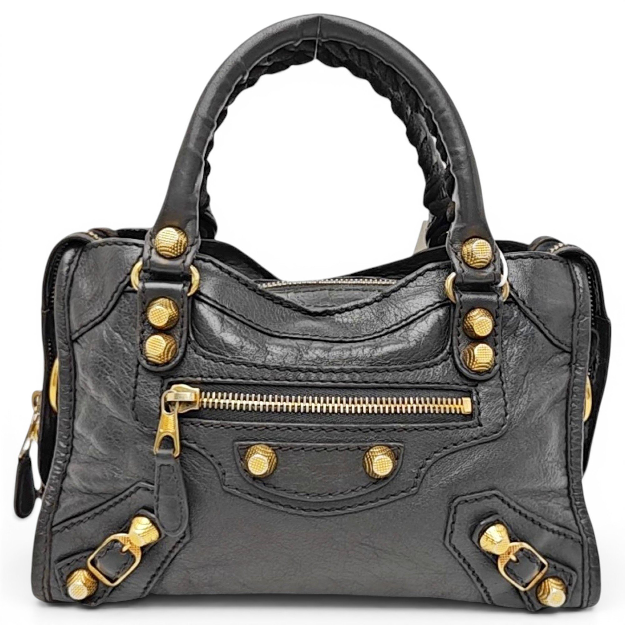 City leather handbag