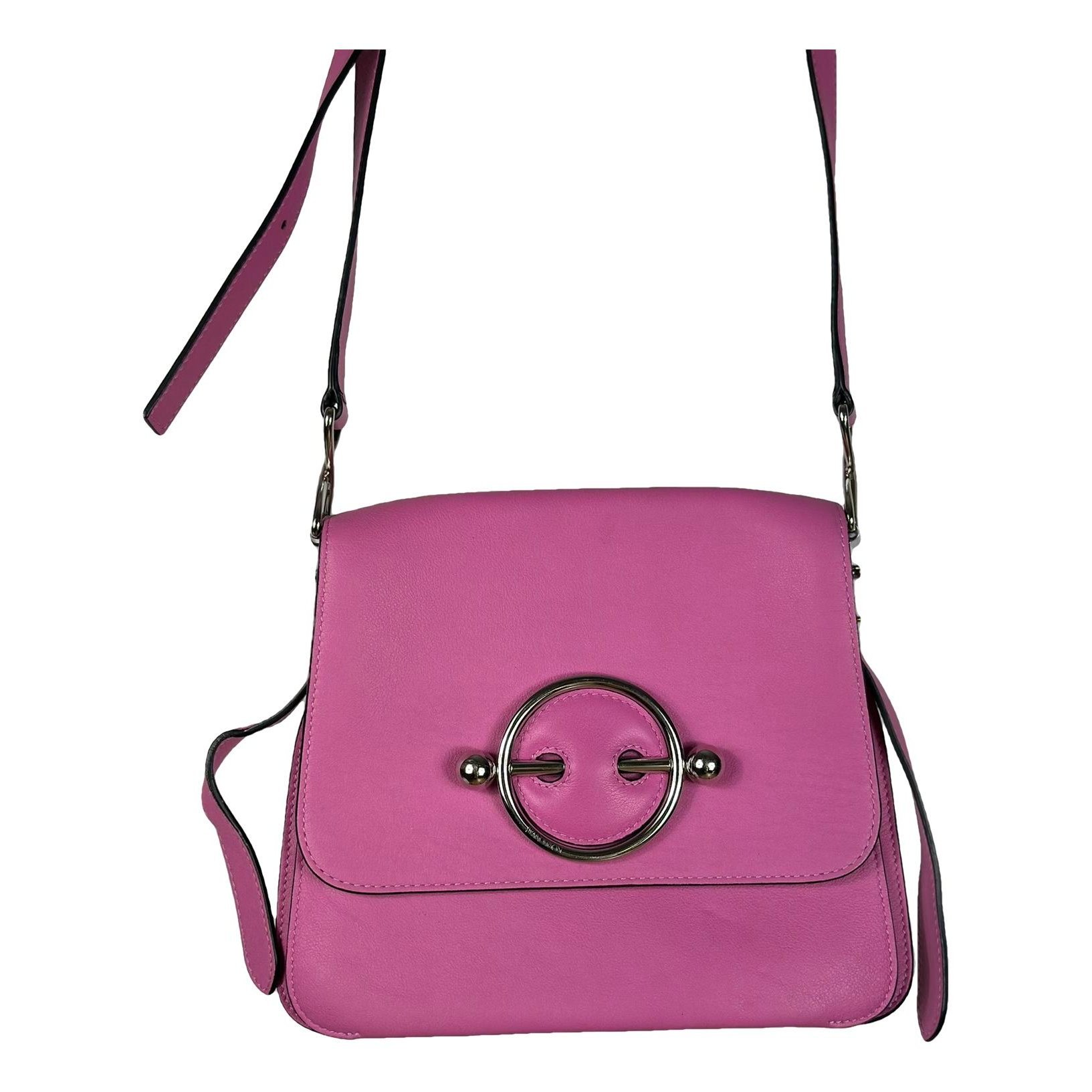 Disc leather handbag