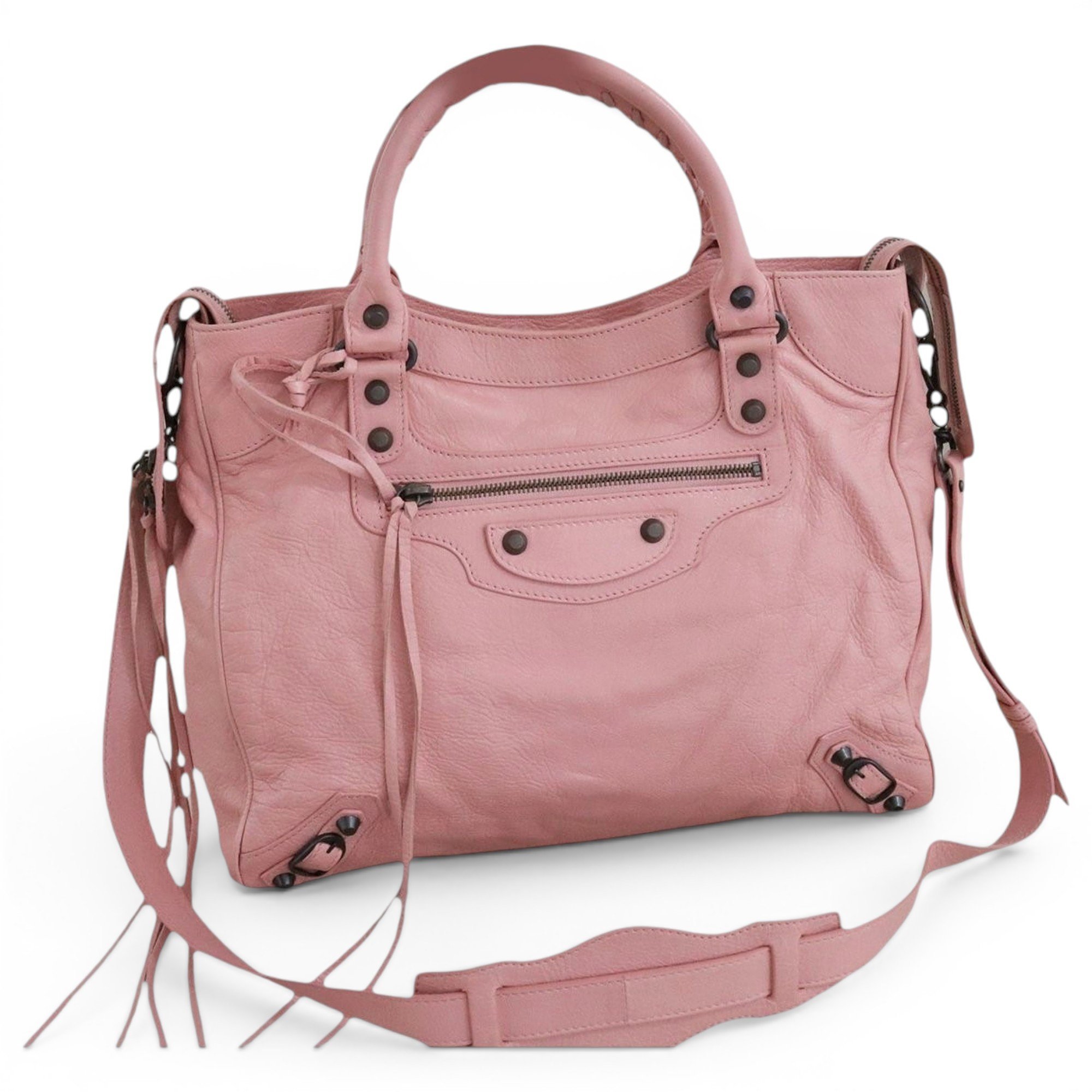 City leather handbag