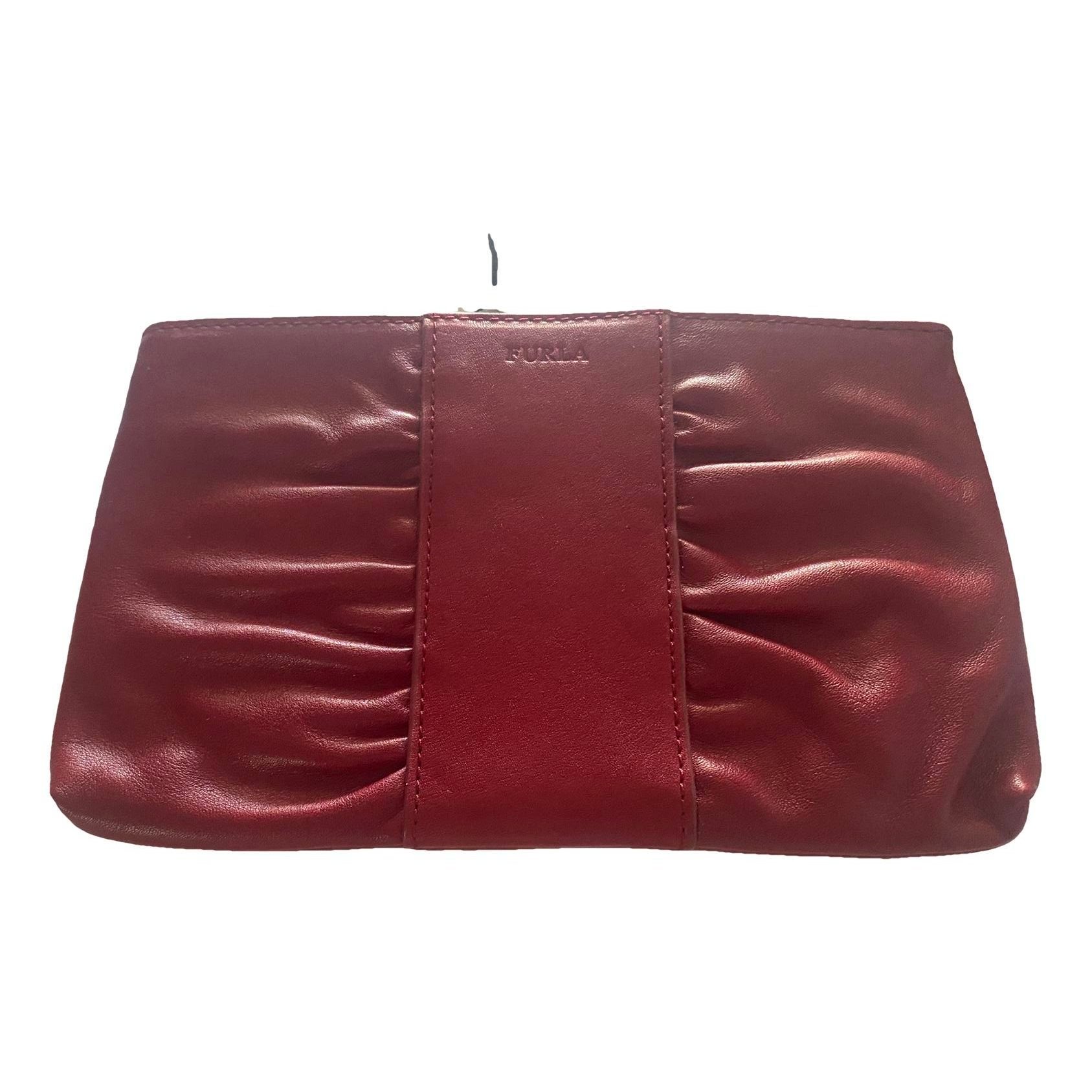 Leather clutch bag
