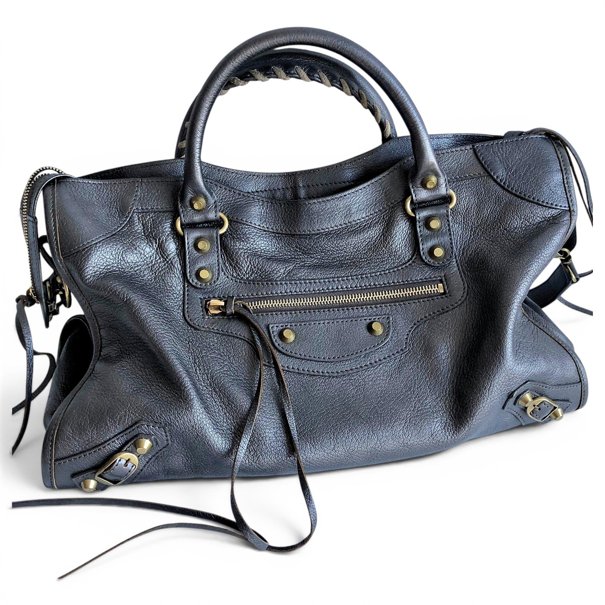 City leather handbag