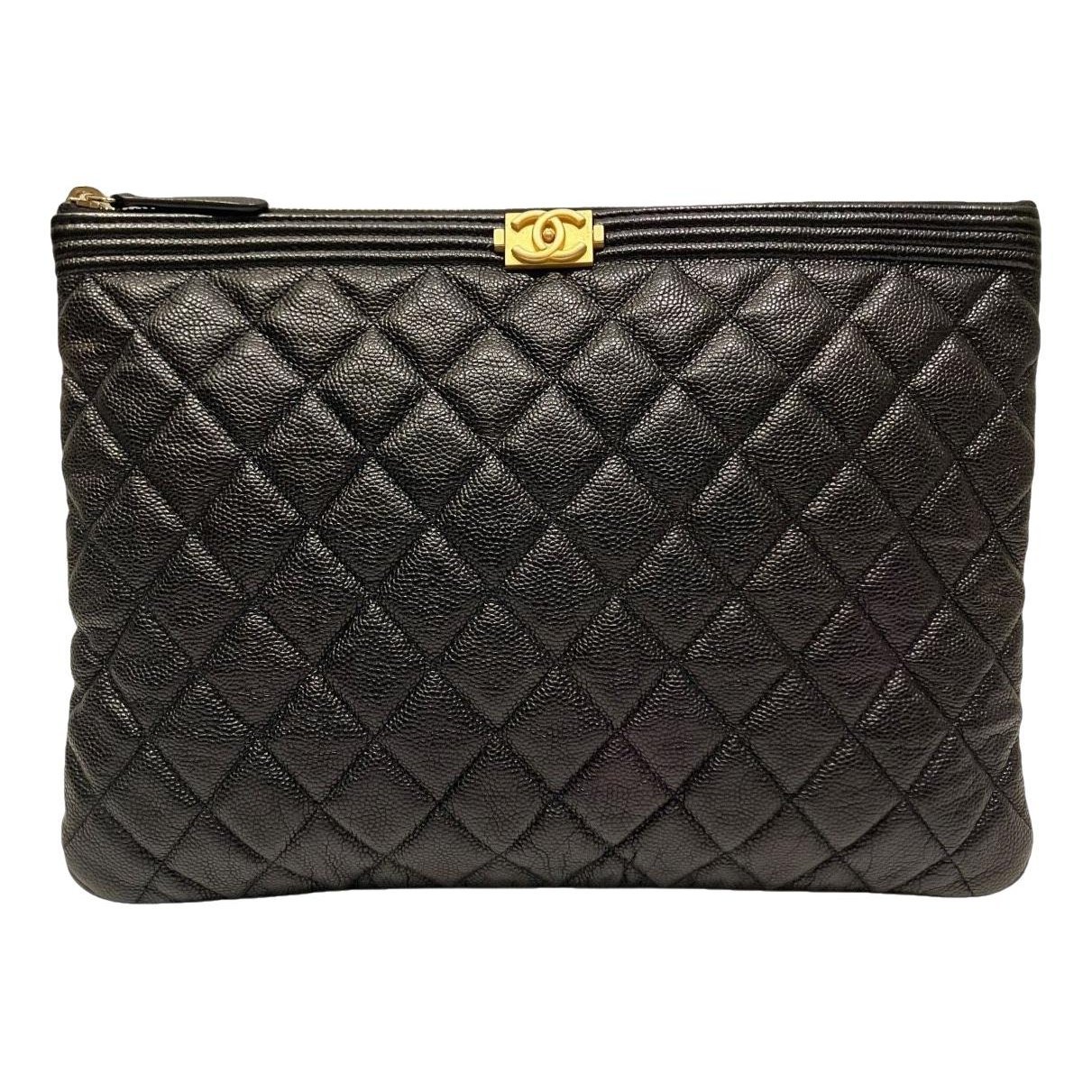 Leather clutch bag