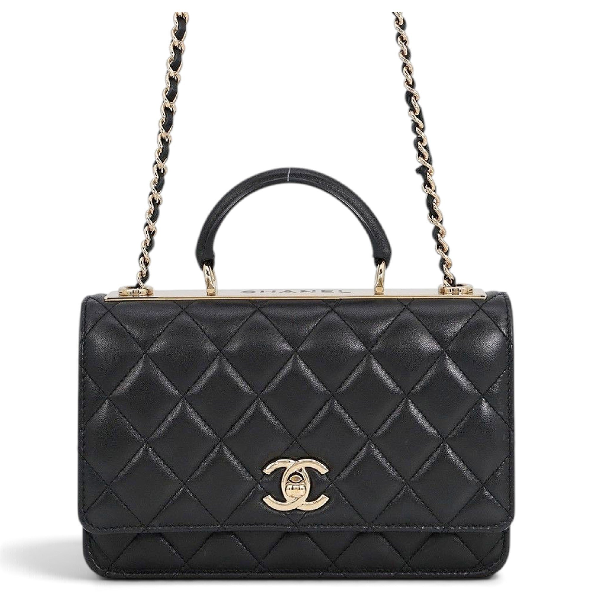 Trendy CC Quilted leather handbag