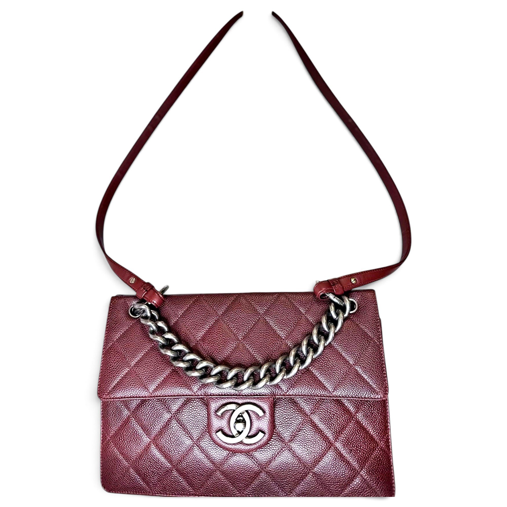 Trapezio leather handbag