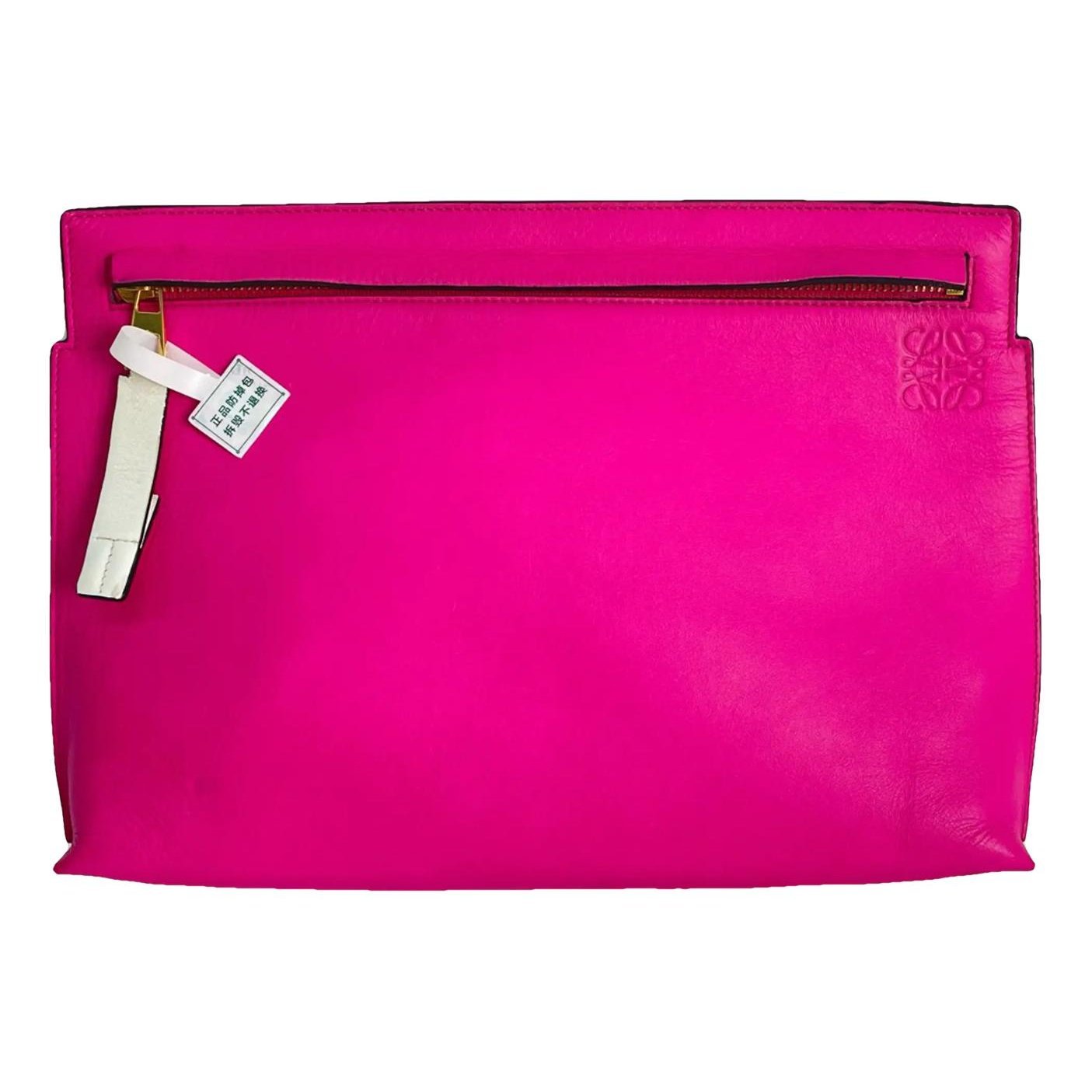 T Pouch leather clutch bag