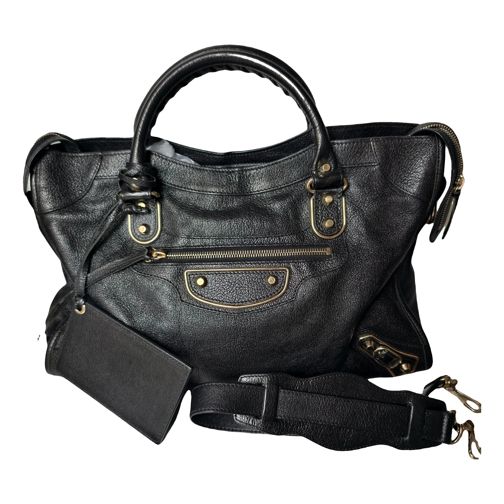 City leather handbag
