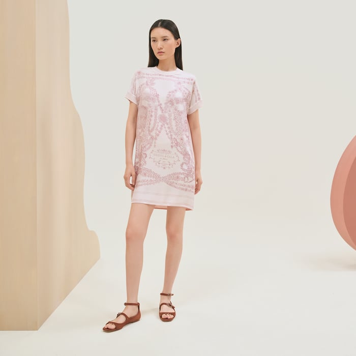 Rose Pâle "Brides De Gala En Fleurs" Twillaine Tunic Dress