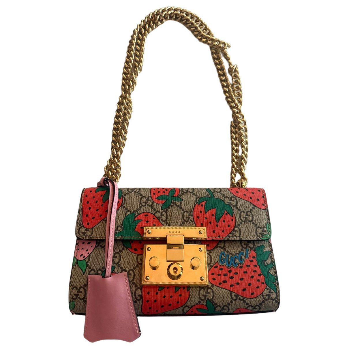 Padlock leather handbag