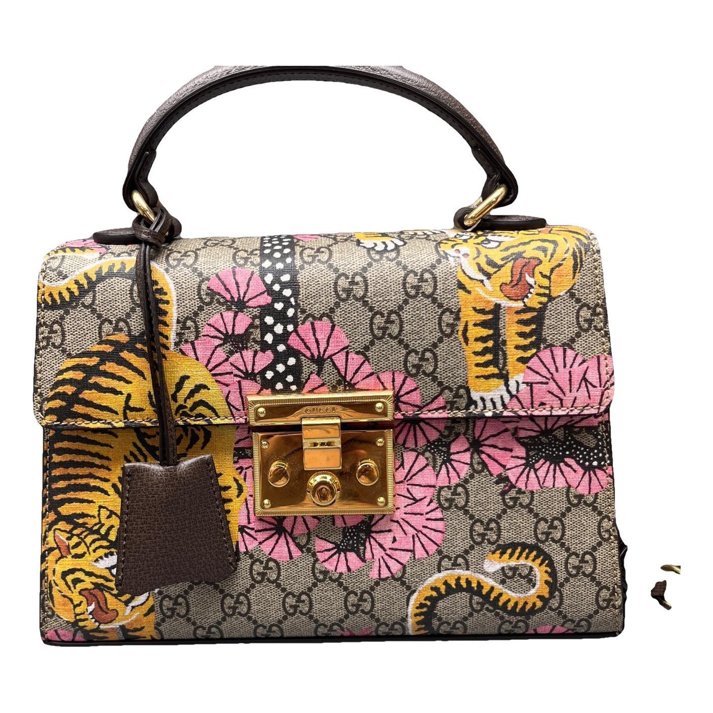 Padlock leather handbag